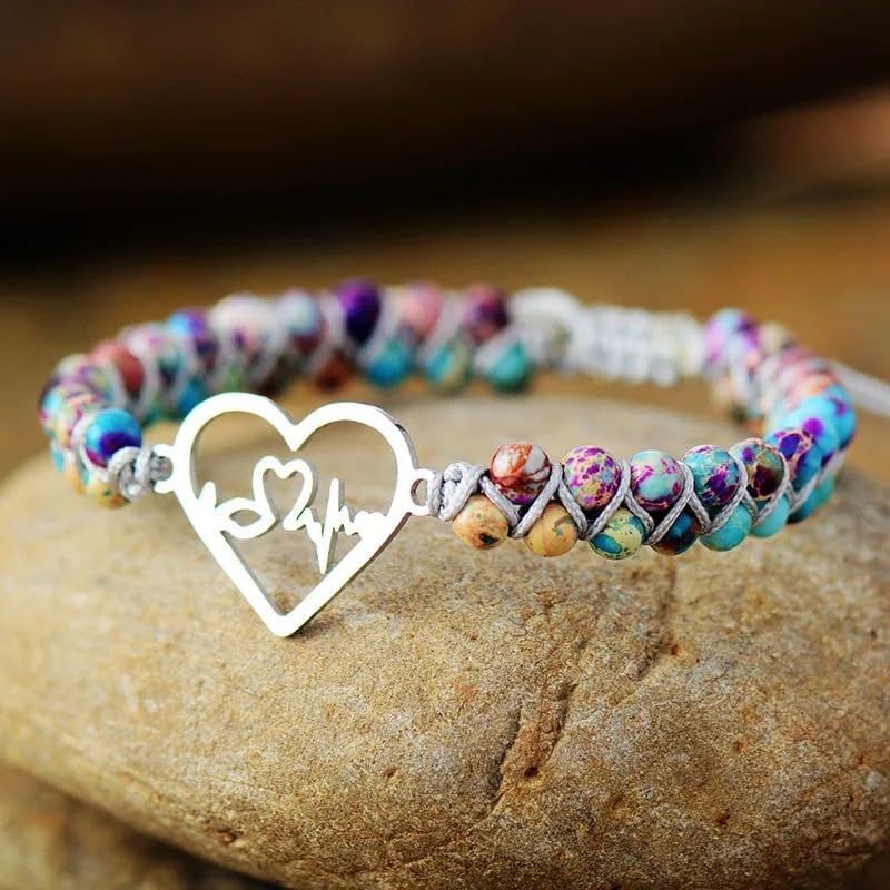 DivaGlamz To My Granddaughter-Infinity Forever Love Heart Bracelet, Natural Emperor Stone Double Layer Purple Beaded Woven Wrap Bracelets Adjustable Mind Peace Gift Jewelry - Image 4